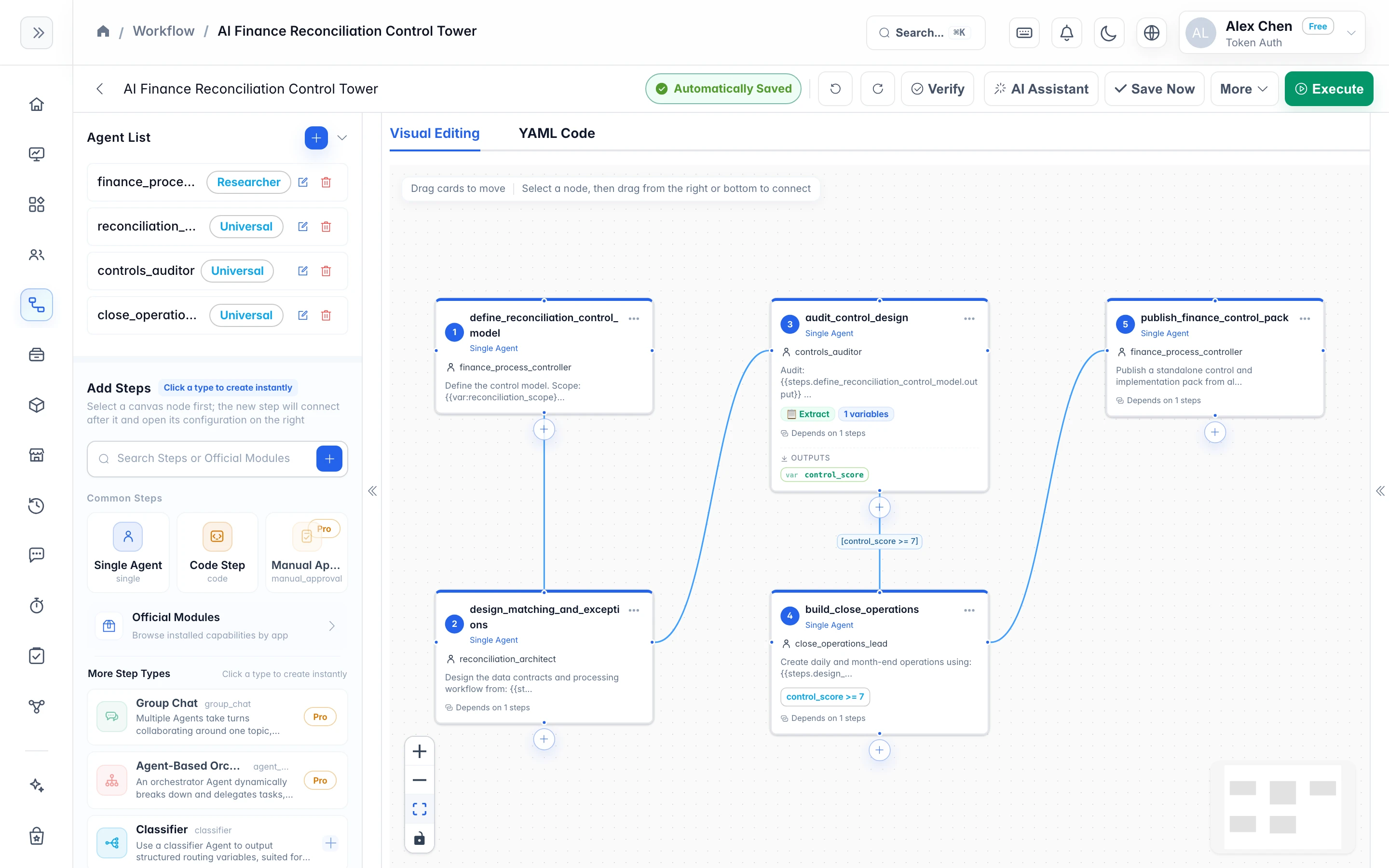 Braidrun workflow editor screenshot